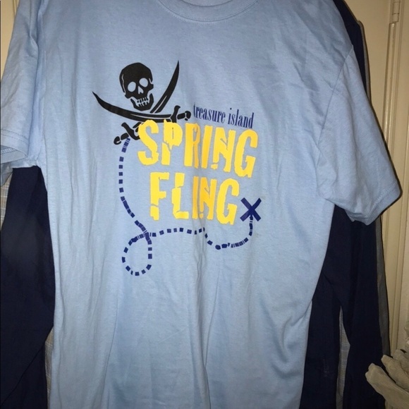 SPRING FLING TREASURE ISLAND SOUVENIR BLUE SHIRT - Picture 2 of 4